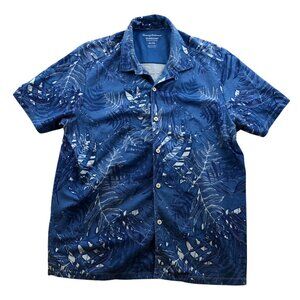 Tommy Bahama Mens Hawaiian Shirt Size XL Short Sleeve IslandZone Blue Casual
